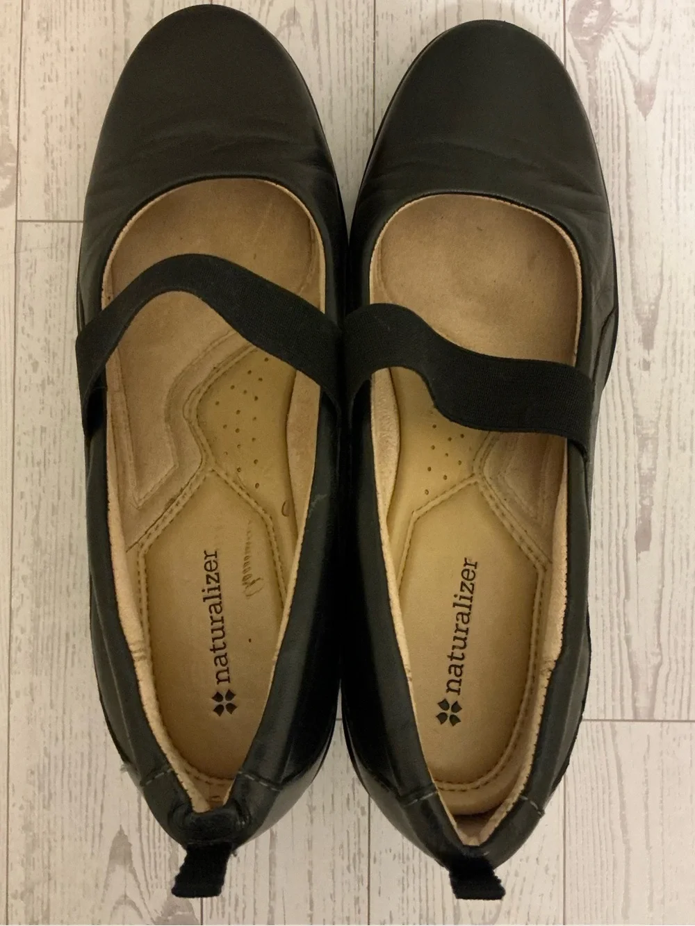 Women’s Black Leather Wedge Mary Jane Comfort Shoes
